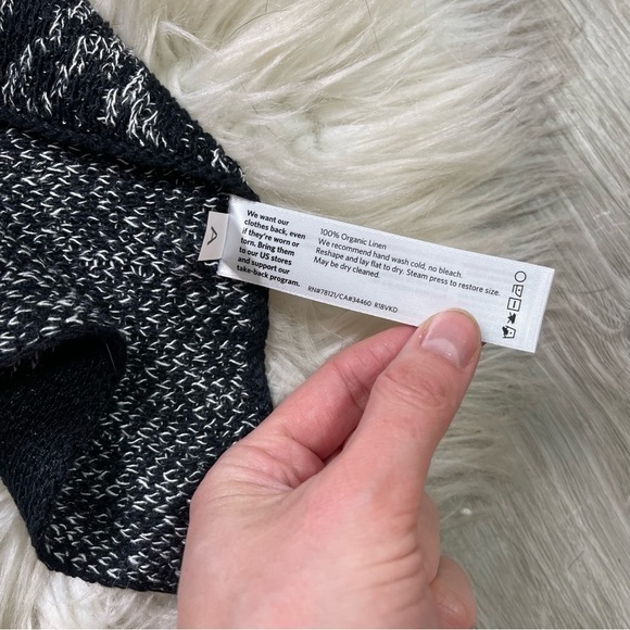 Eileen Fisher Organic Linen‎ Marled Print Poncho - Picture 8 of 9